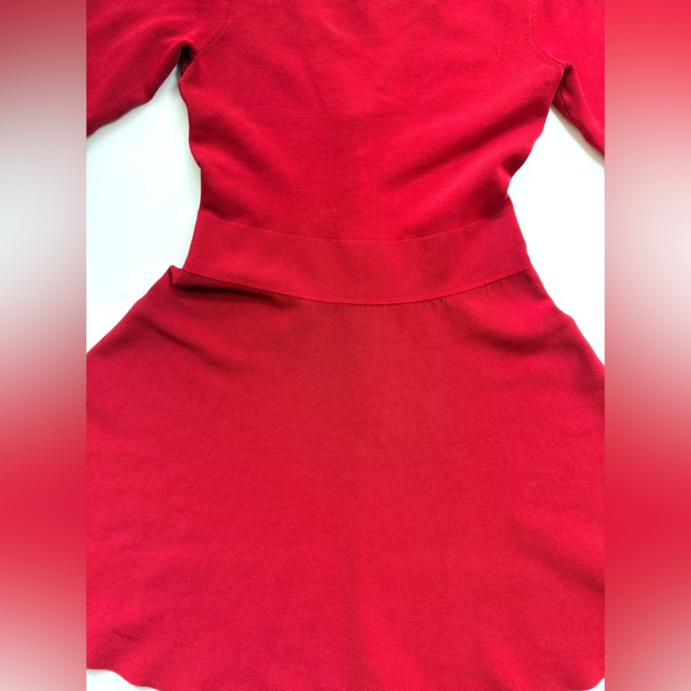 Guess Fit and Flare Dress Red 3/4 Sleeve Size M - Picture 5 of 16